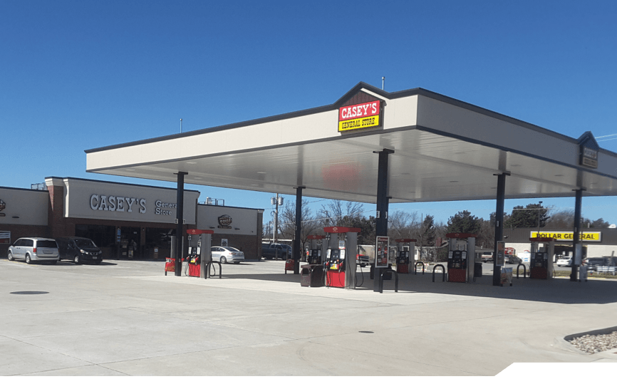 General Contracting Casey's General Store gas station installation project by Lawrence Building Corp.